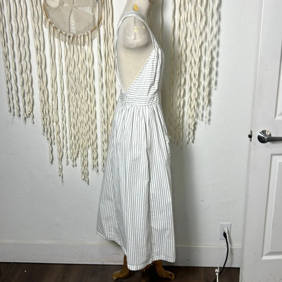 Mes Demoiselles Gray and White Stripe Apron Dress Size 40/US8 - Picture 5 of 11